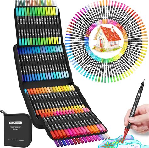 Tongfushop 120 Couleurs Feutres Coloriage Enfants Adulte Sûr et