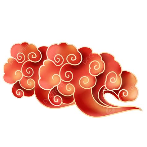 Classical Auspicious Cloud Pattern Red Antiquity Classical PNG