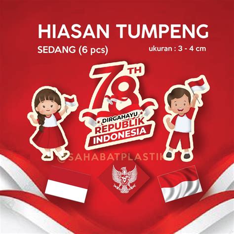 Jual Hiasan Tumpeng Agustusan Toper Kue Dirgahayu Ri Hiasan Hut Ri