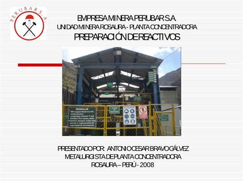 PDF UNIDAD MINERA ROSAURA PLANTA CONCENTRADORA Empresa Minera