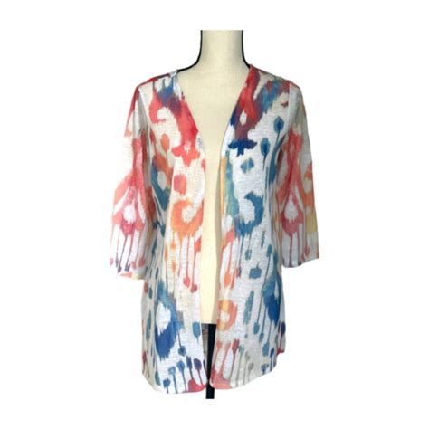 Chicos Women S Open Front Cardigan Size 0 Small XL Multicolor 3 4