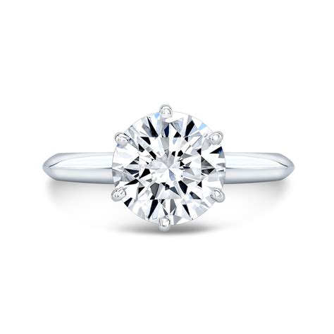 1ct Round Cut Natural Diamond Classic 6 Prong Knife Edge Solitaire