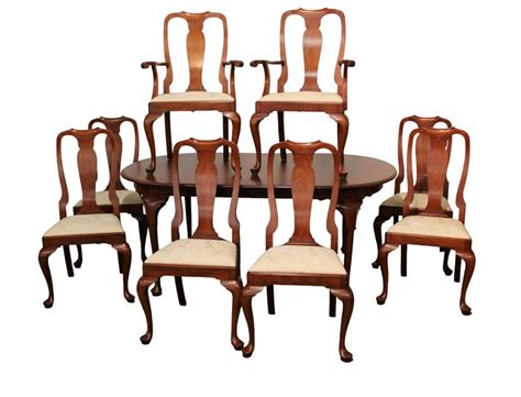 Henkel Harris 9pc Solid Wild Black Cherry Dining Room Set Table With 8 Chairs Like New