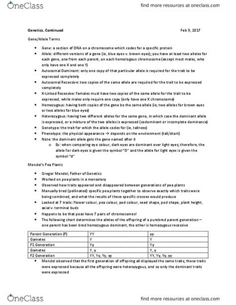 Bms Lecture Notes Winter Lecture Dihybrid Cross