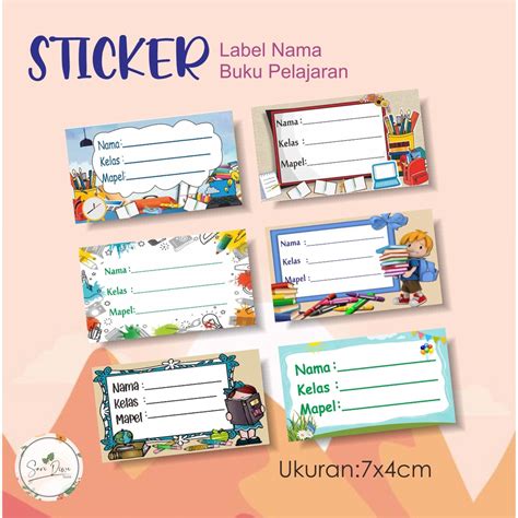 Jual Sticker Label Nama Kelas Mata Pelajaran 1 Pck Isi 20pc Shopee