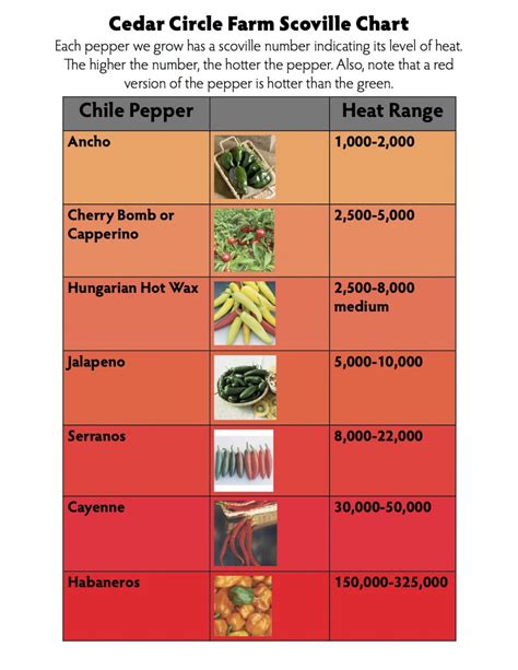 Hot Pepper Chart