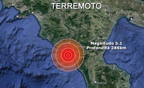 Forte Scossa Di Terremoto Tra Salerno Potenza E Cosenza