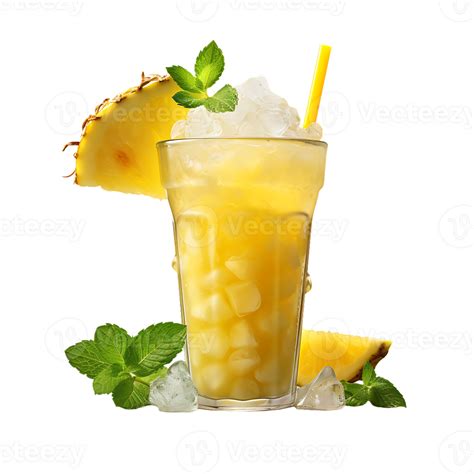 Glass Of Pineapple Juice Perfect For Drink Catalog Ai Generated