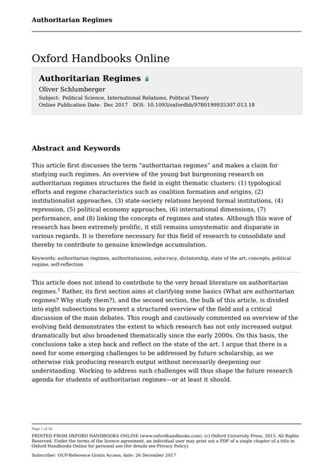 (PDF) Authoritarian Regimes