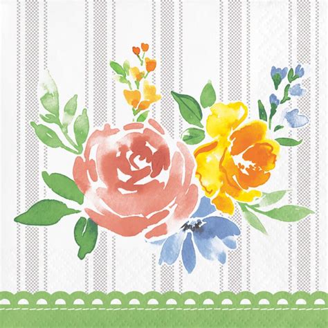 Spring Cottage Beverage Napkins Party At Lewis Elegant Party Supplies