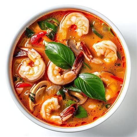 Premium Photo Close Up Tom Yam Kung Soup With Shrimp In A Bowl