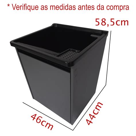 Tanque Lavanderia 26l Gabinete Mdf Chumbo Suspenso Suporte Torneira De