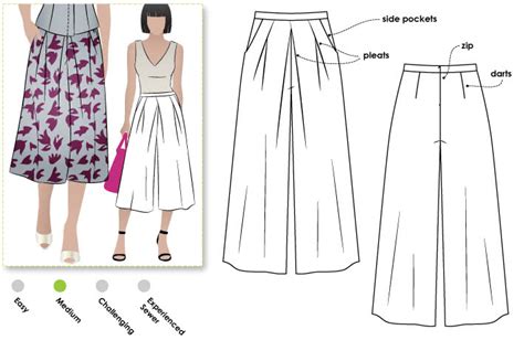 Erin Woven Culottes The Foldline Dress Making Patterns Sewing