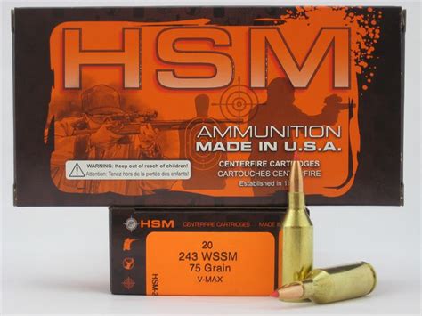 Hsm 243 Wssm 75 Gr Hornady V Max Box Of 20