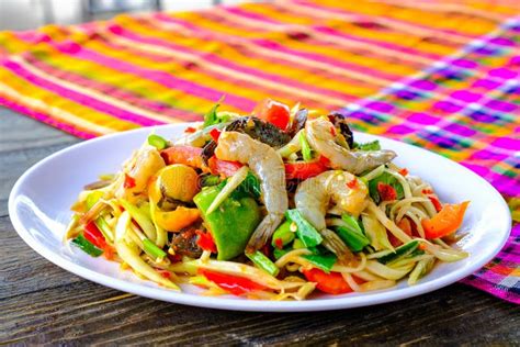 Som Tam Seafood Spicy Papaya Salad Stock Photo Image Of Restaurant