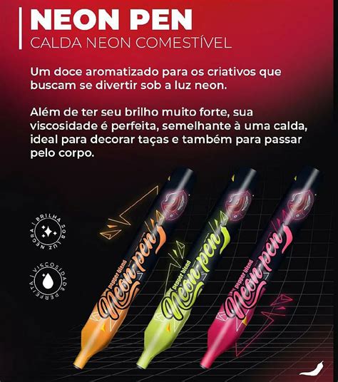 Neon Pen Gel Comest Vel Morango Lichia G Pepper Blend