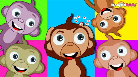 Five Little Monkeys Jumping On The Bed - HooplaKidz Plus - Fun and Educational Videos