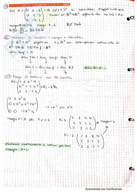 Esercizi Algebra E Geometria Lineare Con Svolgimento