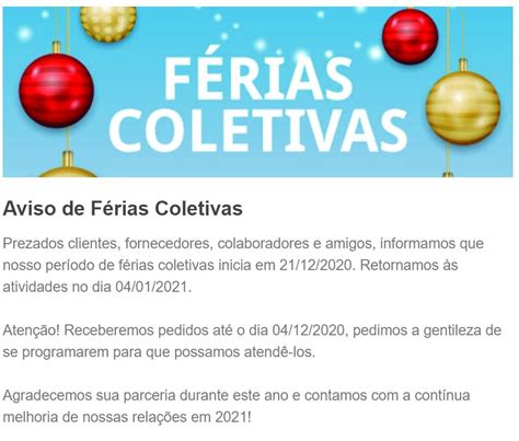 Comunicado De Férias Individuais Para Clientes