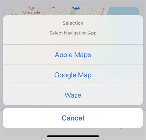 ios open  alert   choose app  open map  stack overflow