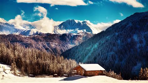 Log cabin in the Smoky Mountains wallpaper - backiee