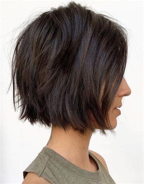 Super Cute Blunt Textured Short Bob Haircut In 2019 Thick Hair Styles