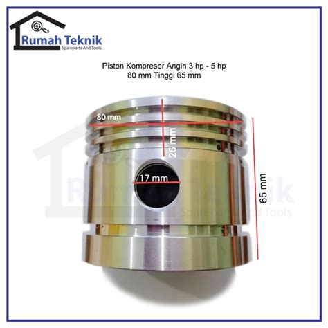 Jual Piston Seher Kompresor Angin 3 Hp 5 Hp Diameter 80 Mm Tinggi 65