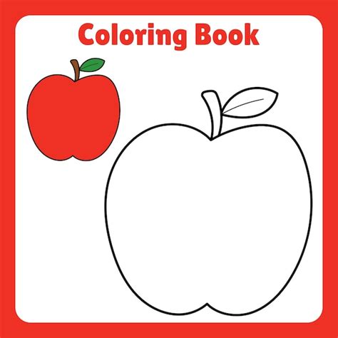 Premium Vector | Apple coloring book for kids