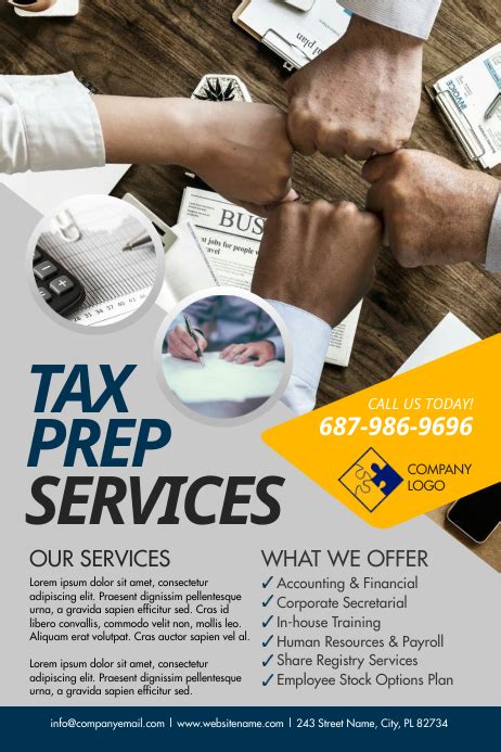 Tax Prep Services Poster Template Postermywall