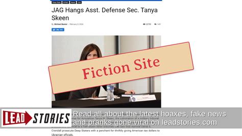 Fact Check Us Navy Jag Did Not Hang Assistant Defense Secretary Tanya