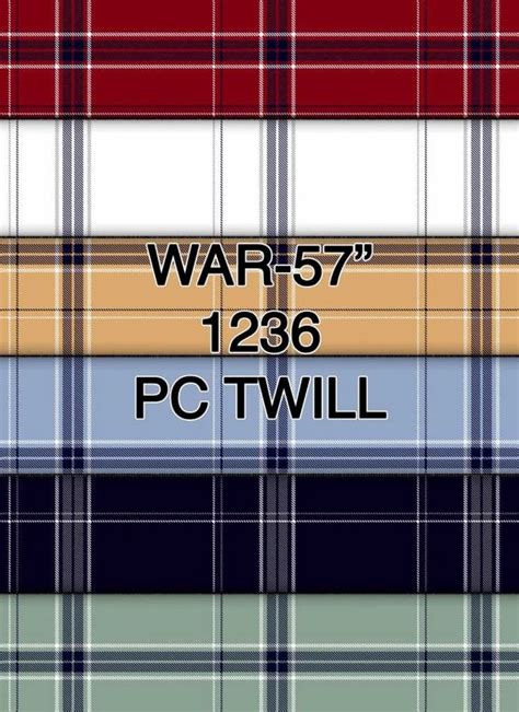 1236 War Check PC Cotton Twill Shirting Fabric Multicolour At Rs 55