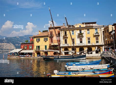 Italy Veneto Lake Garda Malcesine Stock Photo Alamy