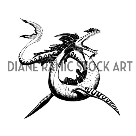 Sea Serpent Stock Art - Diane Ramic Stock Art | Black and White ...