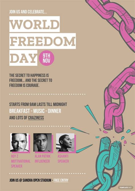 World Freedom Day Poster Template In Psd Download