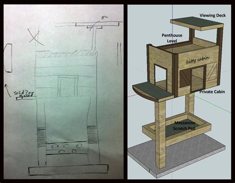 Diy Cat Condo Plans / Cat tower that fits a corner, takes up way less ...