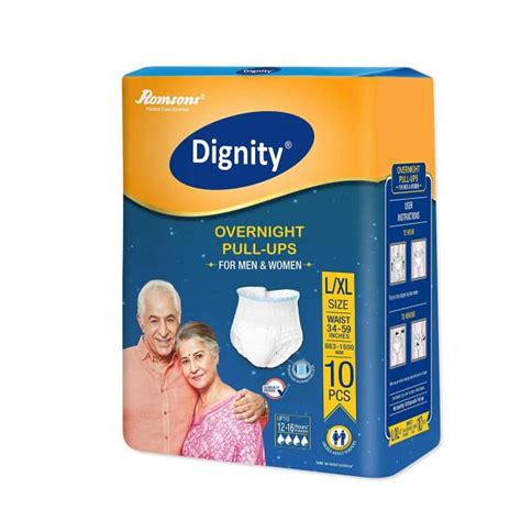 Dignity Overnight Pull Up Adult Diapers Large Extra Large Waist Size