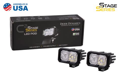 Diode Dynamics Stage Series 2 Led Pod Pro White Flood Standard Amber Backlight