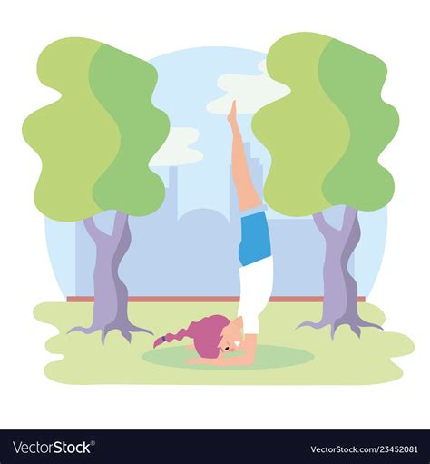 Woman practice yoga balance exercise pose Vector Image