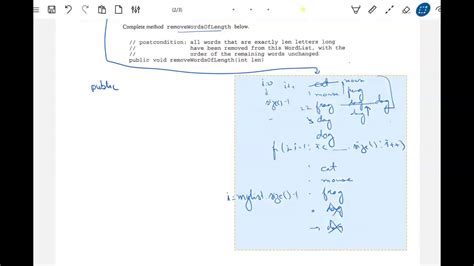 AP Computer Science FRQ ArrayList 1 WordList YouTube