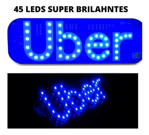 Placa Painel Luminoso V Led Uber Ventosas Cabo Usb Mercadolivre