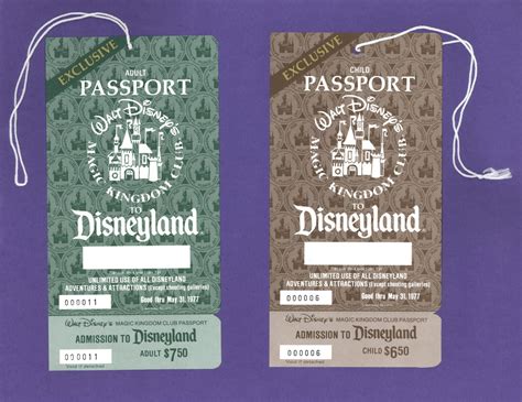 Vintage Disneyland Tickets Passports To Disneyland Spring 1977