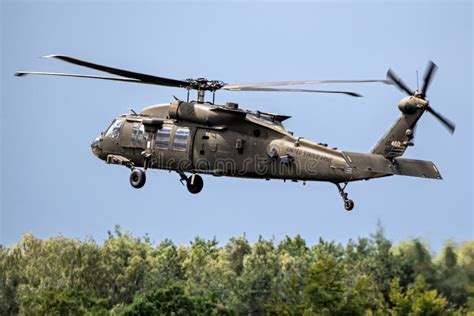 US Army Sikorsky UH 60M Black Hawk Helicopters Arriving At An Air Base