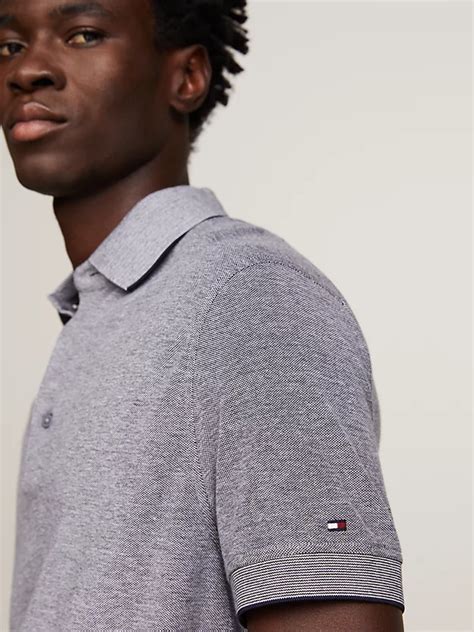 Regular Fit Textured Oxford Polo Blue Tommy Hilfiger