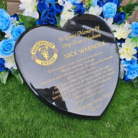 personalised granite memorial heart  inches grave marker headstone