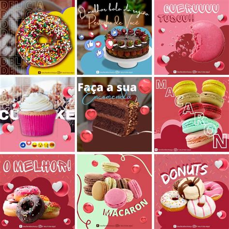 80 Artes Para Confeiteira Templates 100 Editáveis No Canva