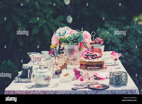 Vintage tea party Stock Photo - Alamy