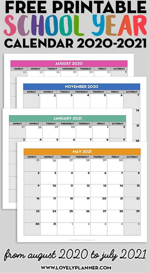 Printable Year Calendar 2020 2021 Free Letter Templates Riset