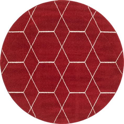 Unique Loom Geometric Trellis Frieze Rug Redivory 5 1 Round Trellis