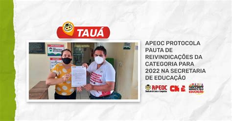 TauÁ Apeoc Protocola Pauta De ReivindicaÇÕes Da Categoria Para 2022 Na