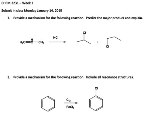 Solved Chem Week Submit In Class Monday January